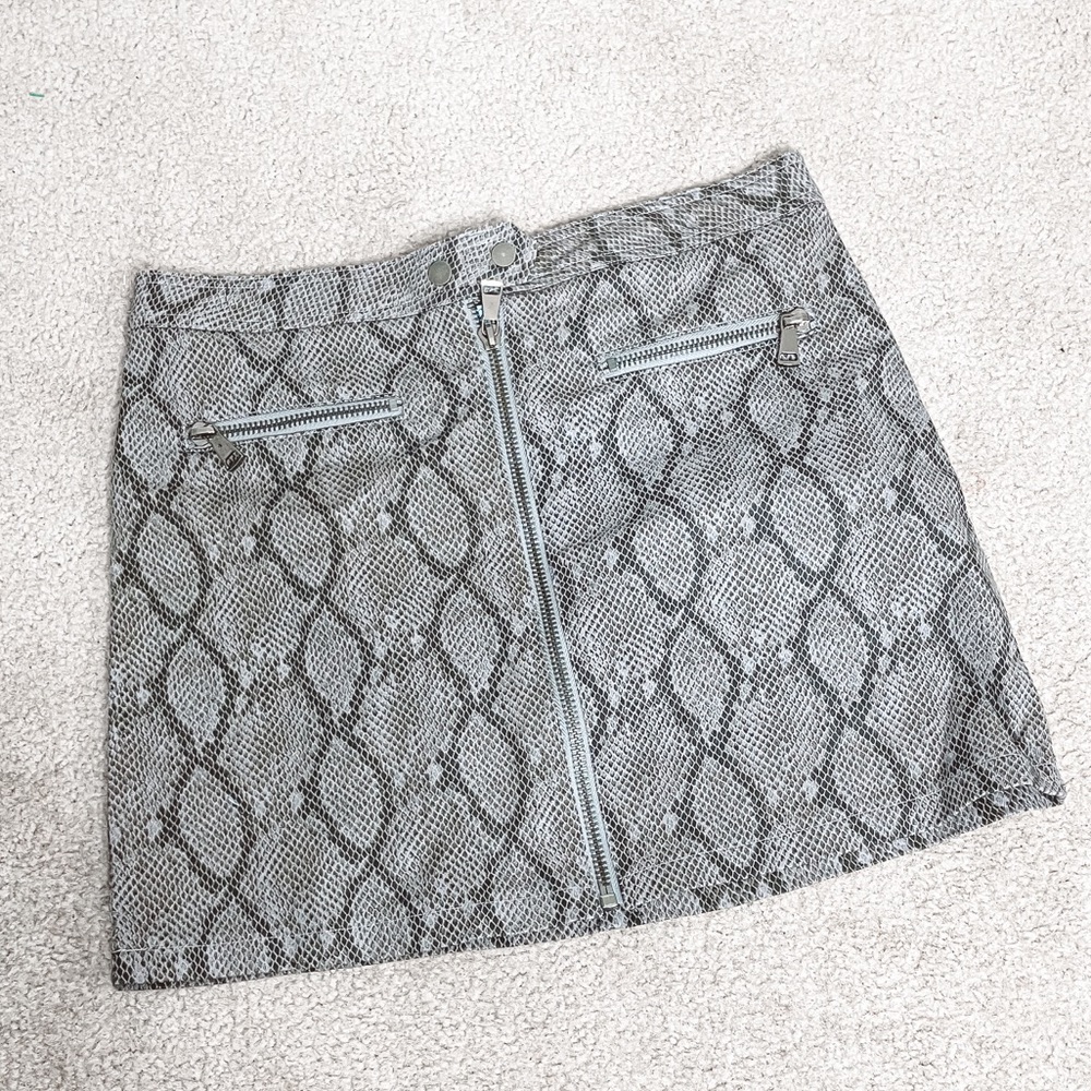 She and sky snake print zip up skirt